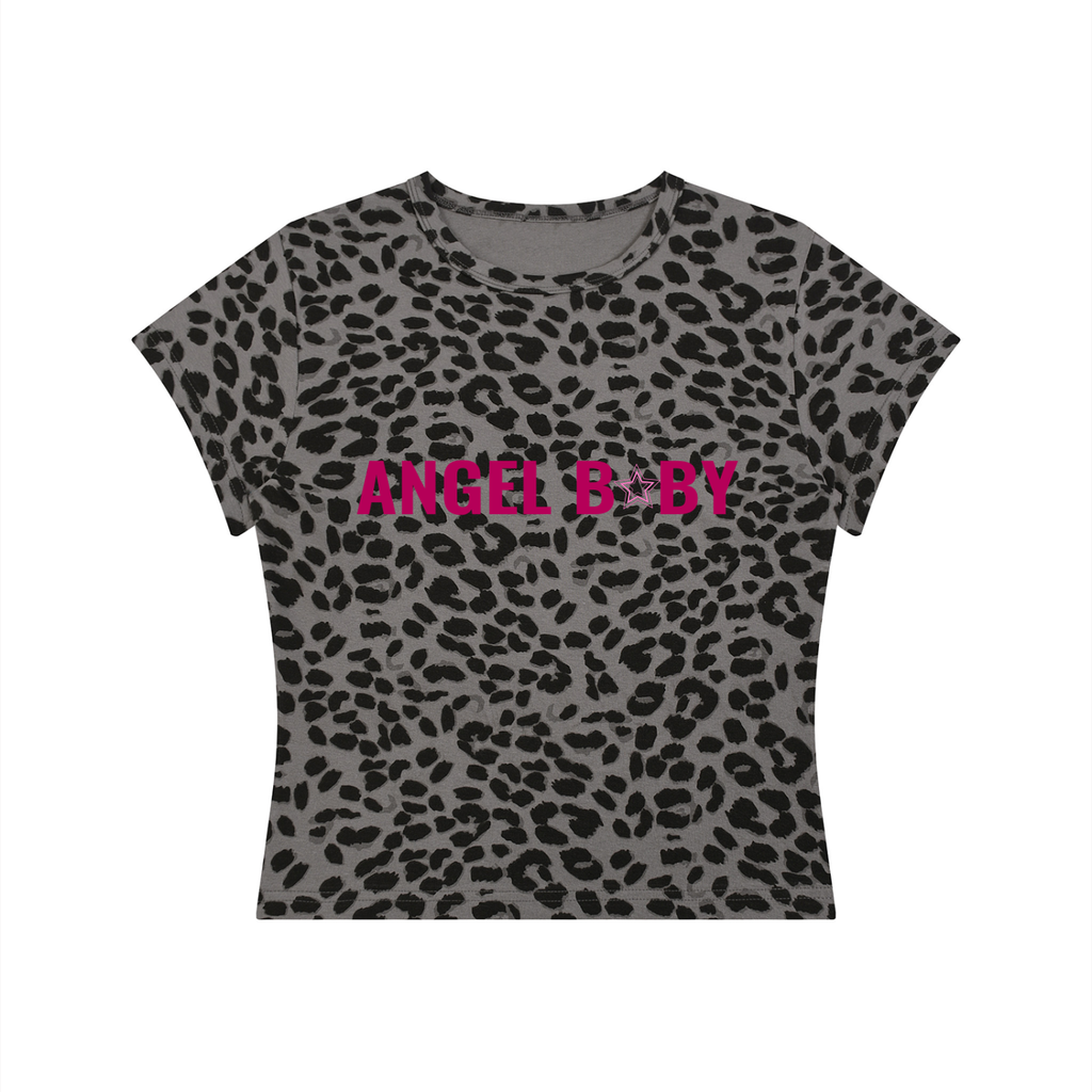 Y2K Leopard Crop T-Shirt