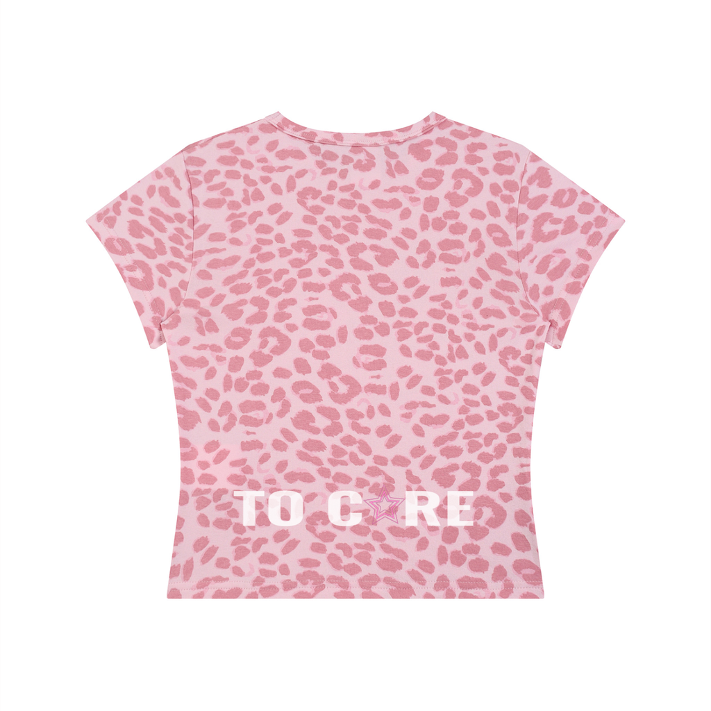 Y2K Leopard Crop T-Shirt