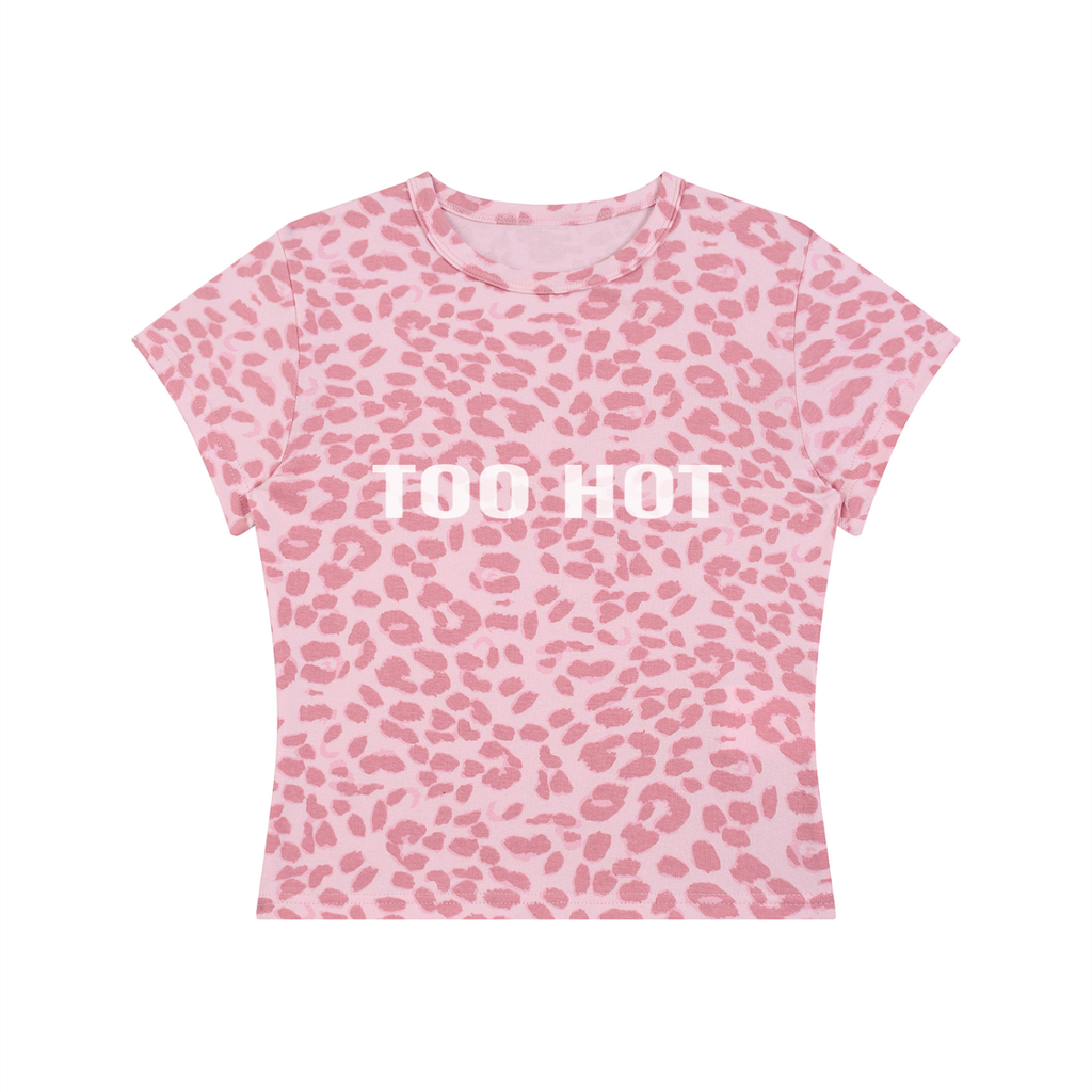 Y2K Leopard Crop T-Shirt